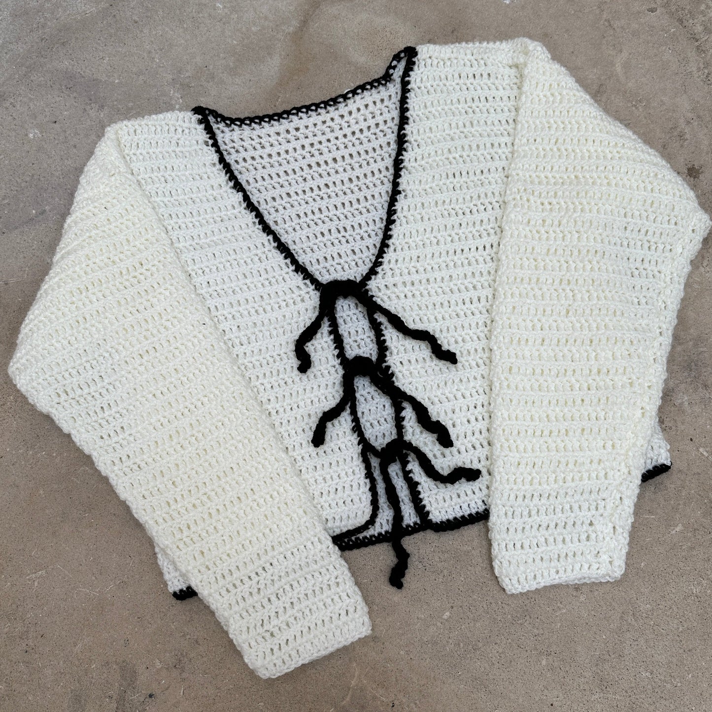 Crochet Front Tie Cardigan Pattern