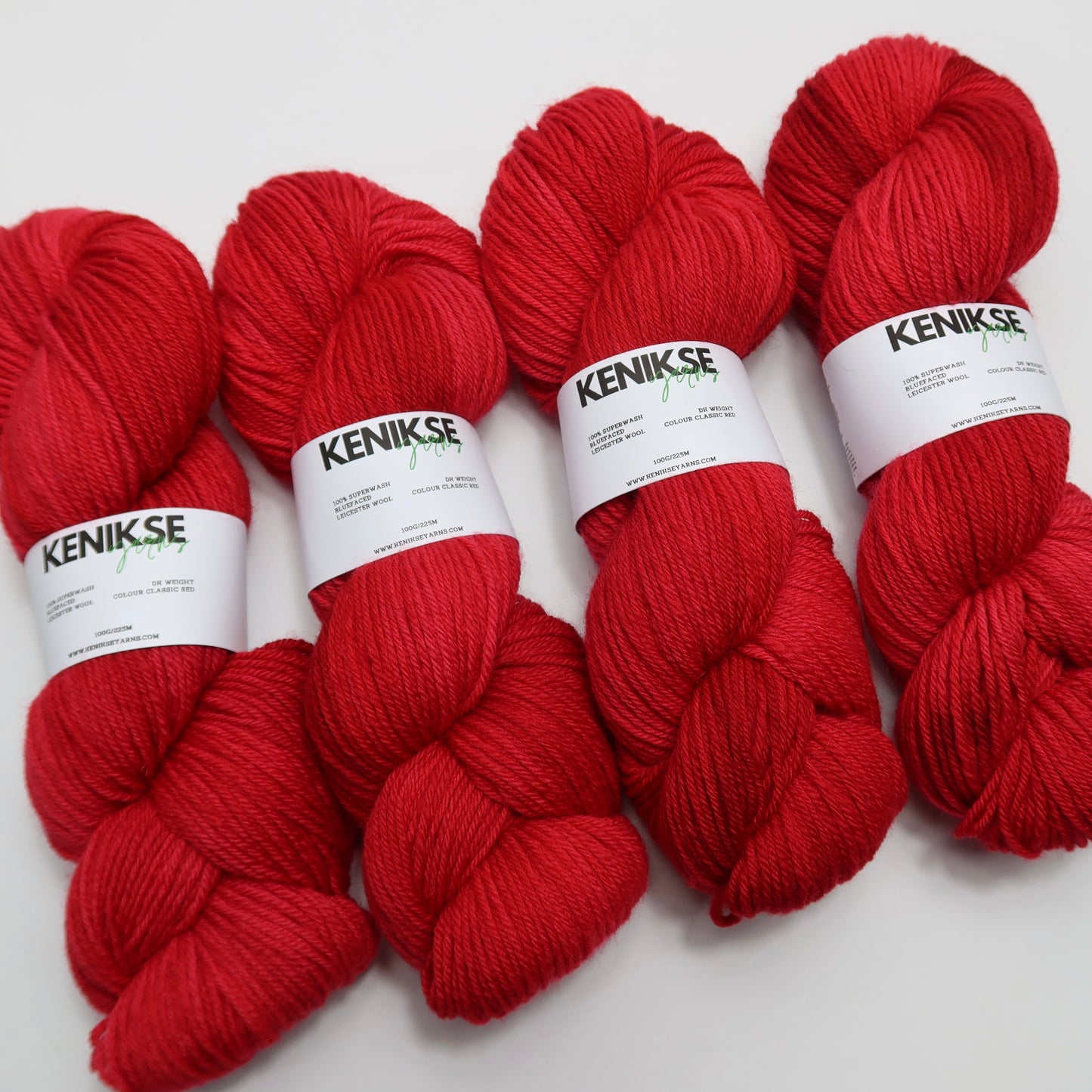 DK Superwash Bluefaced Leicester Wool Yarn 100g in colour Classic Red