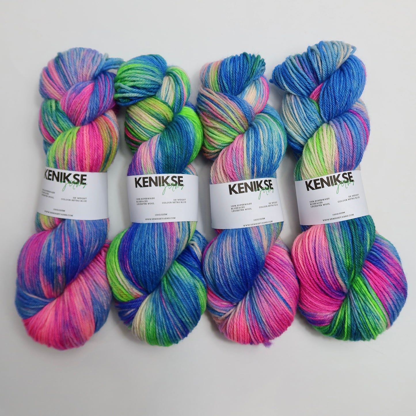 DK Superwash Bluefaced Leicester Wool Yarn 100g in colour Retro Blue