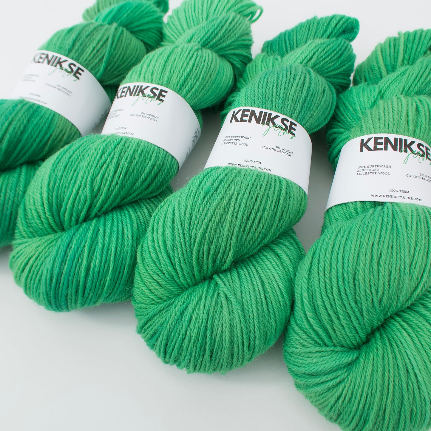 DK Superwash Bluefaced Leicester Wool Yarn 100g in colour Broccoli
