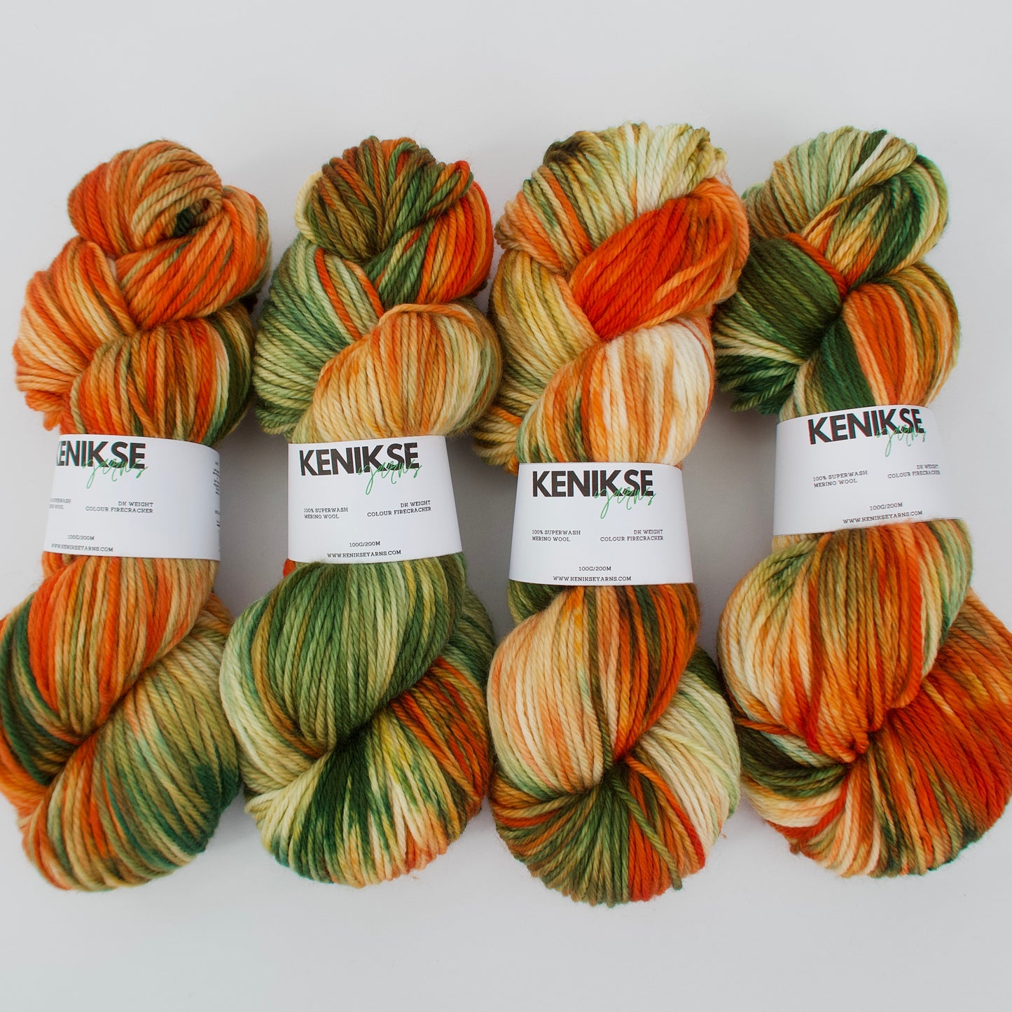 DK Superwash Merino Wool Yarn 100g in colour Firecracker