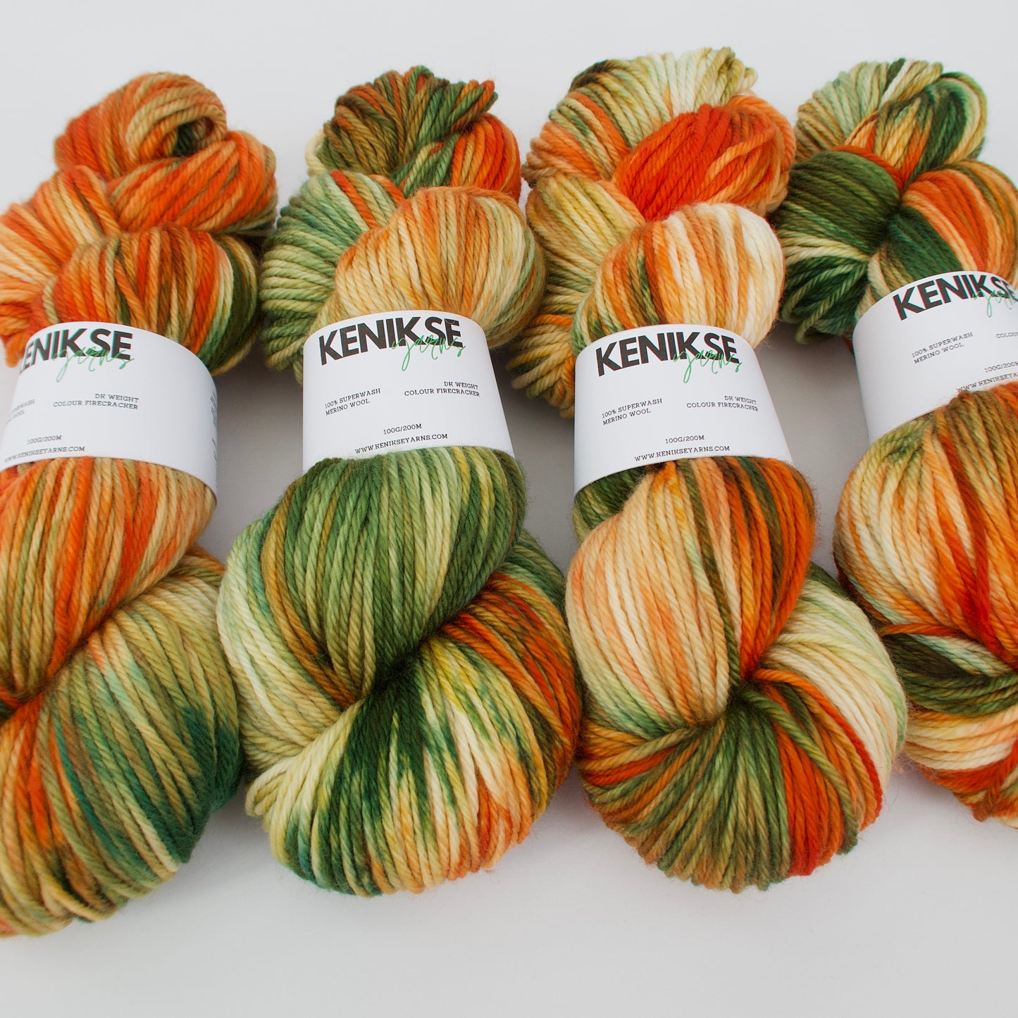 DK Superwash Merino Wool Yarn 100g in colour Firecracker