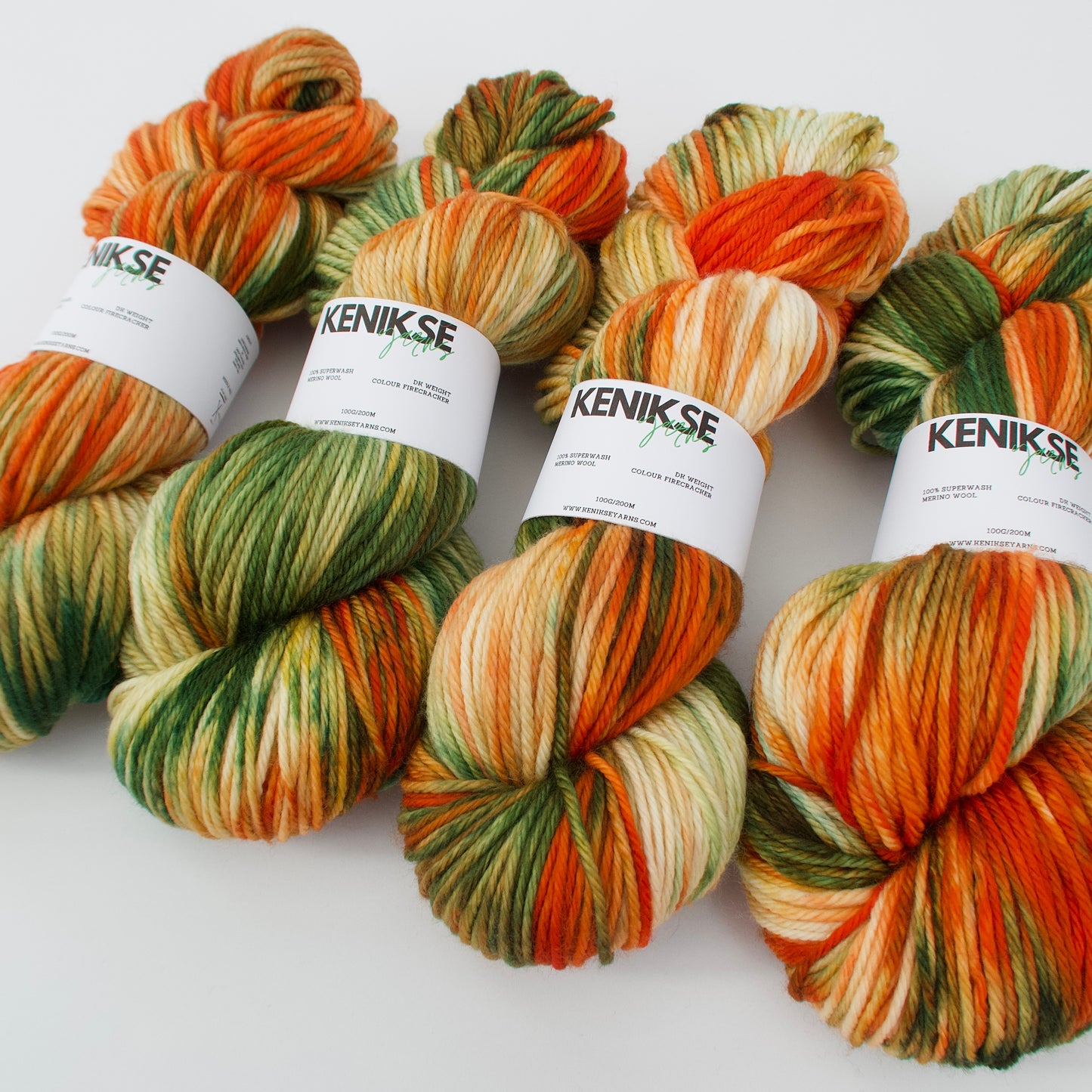 DK Superwash Merino Wool Yarn 100g in colour Firecracker