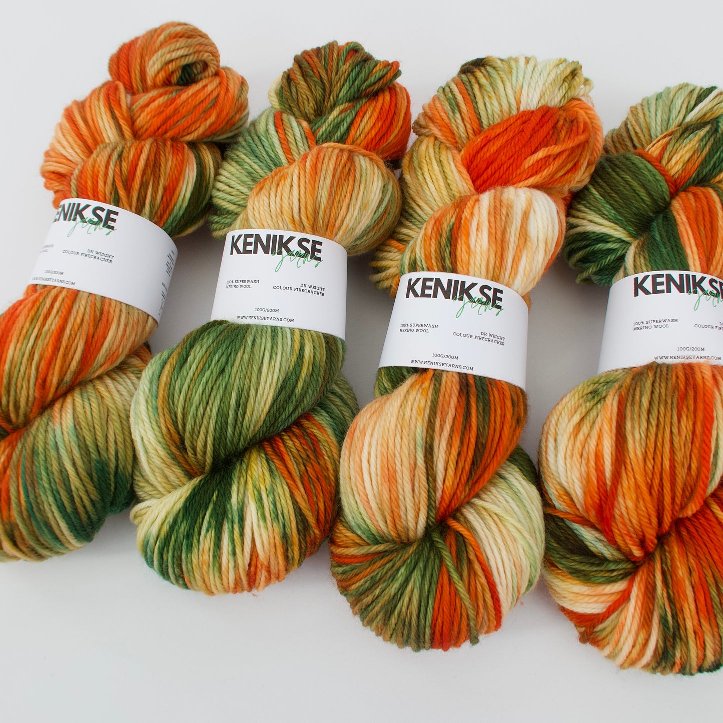 DK Superwash Merino Wool Yarn 100g in colour Firecracker