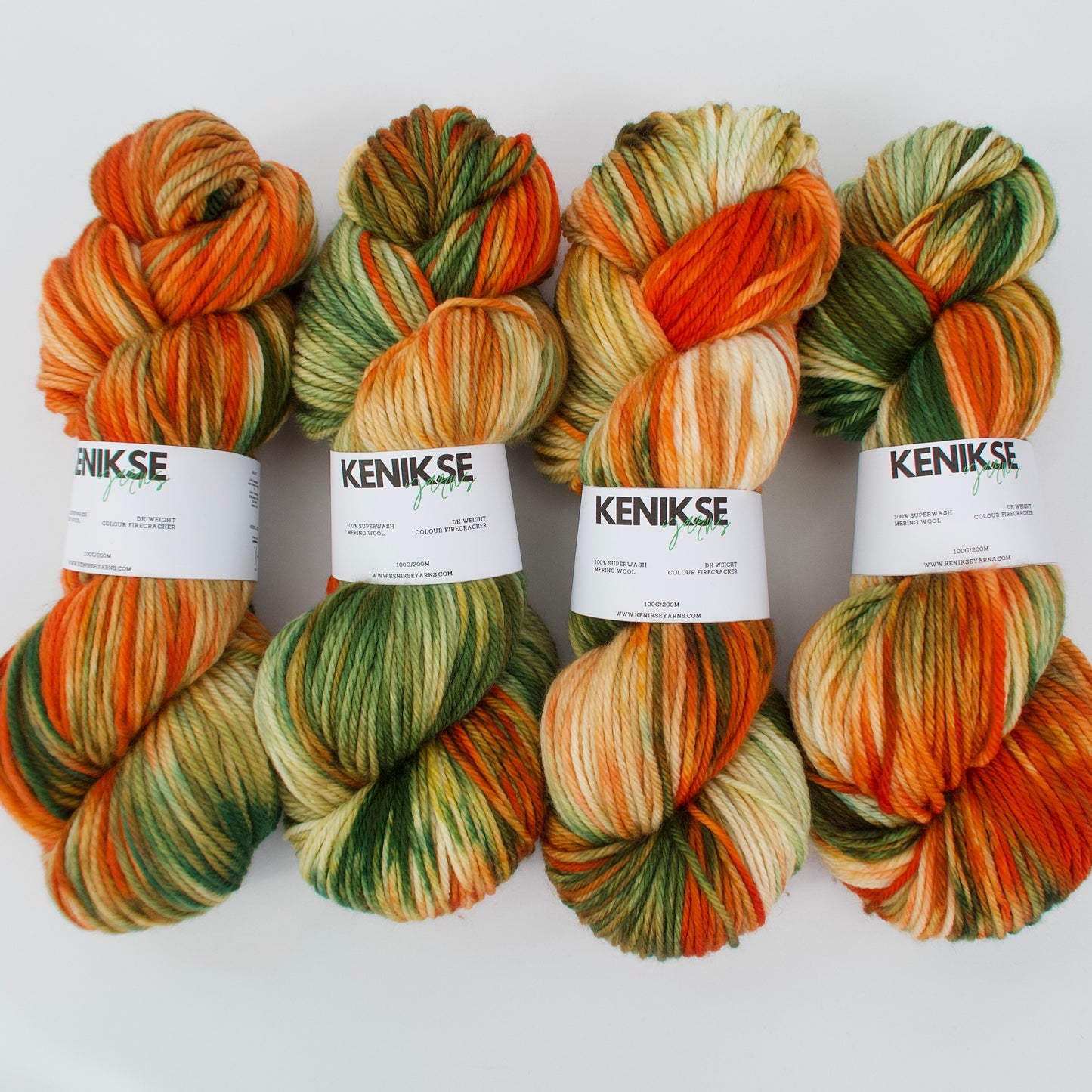 DK Superwash Merino Wool Yarn 100g in colour Firecracker