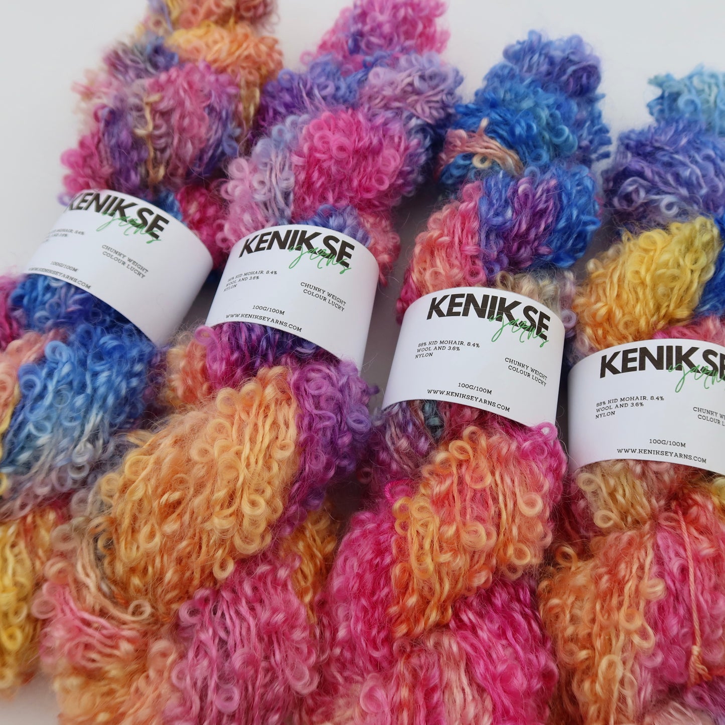 Chunky Mohair Loop yarn 100g in colour Lucky