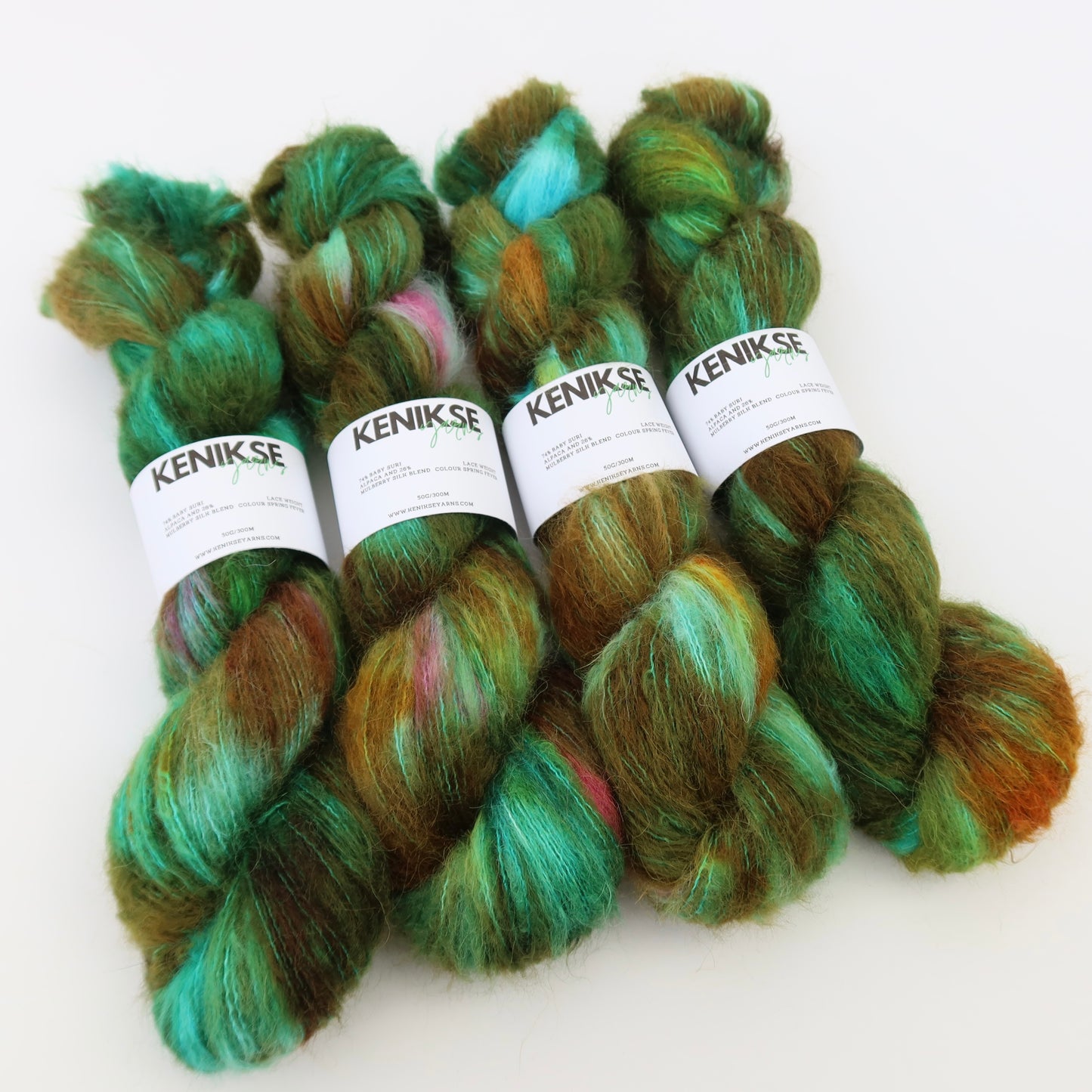 Lace Weight Baby Suri Alpaca and Mulberry Silk 50g in colour Spring Fever