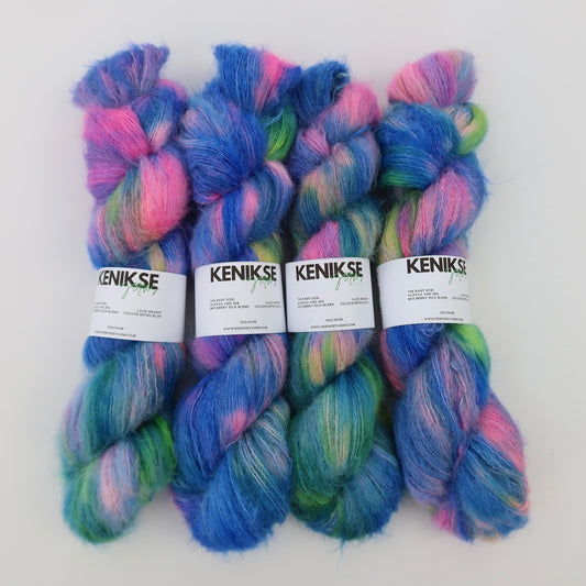 Lace Weight Baby Suri Alpaca and Mulberry Silk 50g in colour Retro Blue