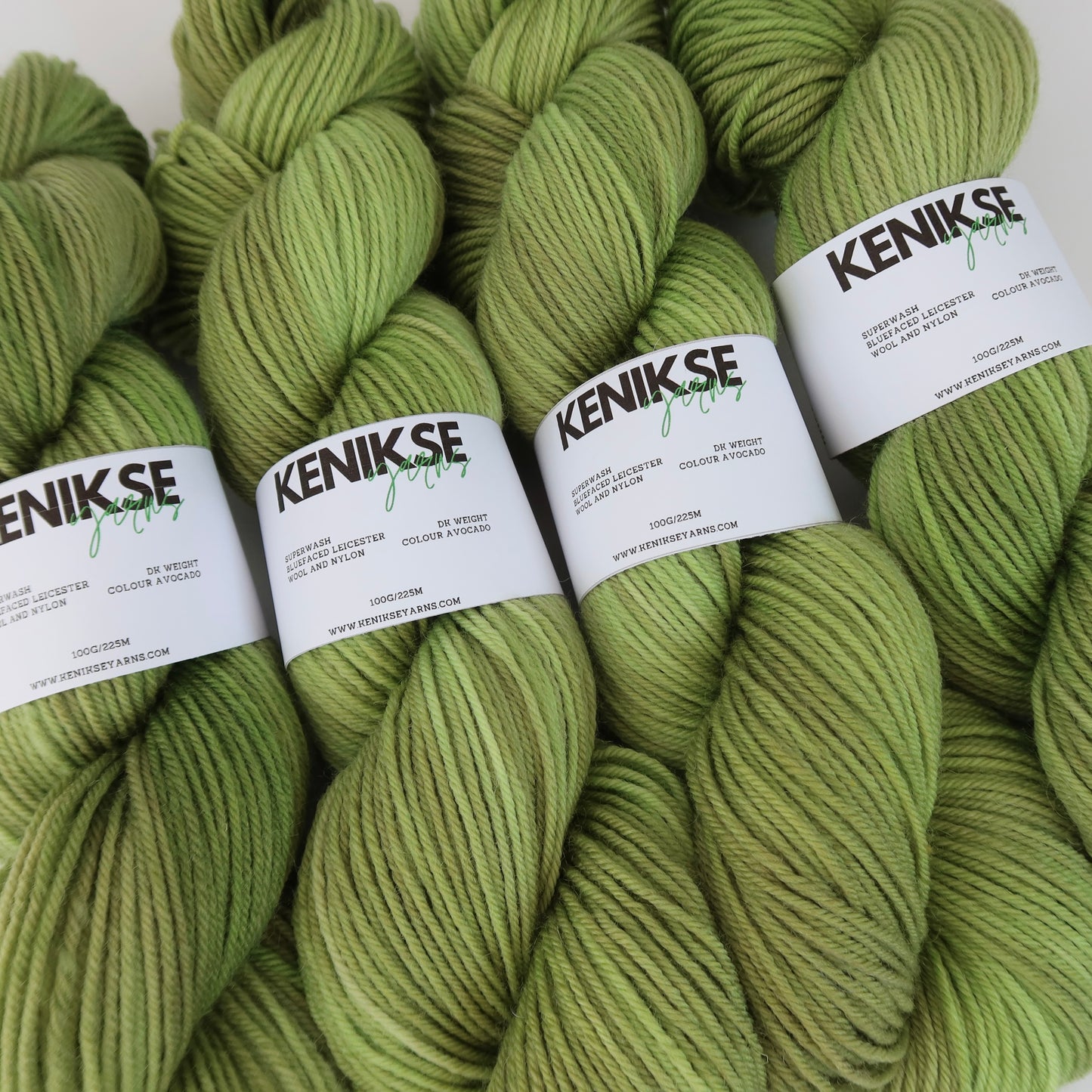 DK Superwash Bluefaced Leicester Wool and Nylon Yarn 100g in colour Avocado