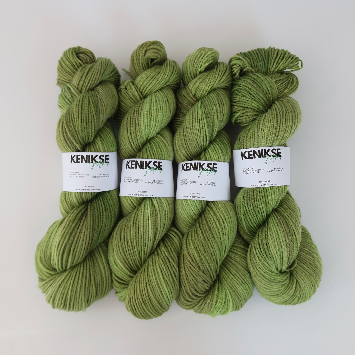 DK Superwash Bluefaced Leicester Wool and Nylon Yarn 100g in colour Avocado