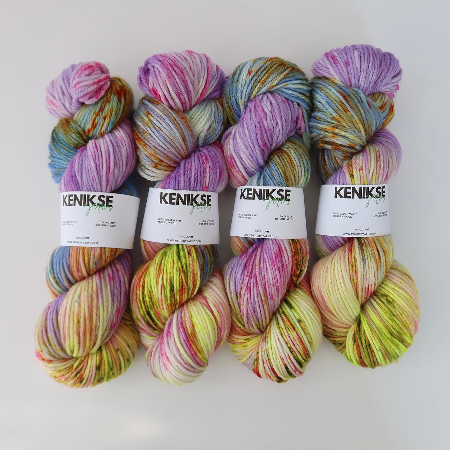 DK Superwash Merino Wool Yarn 100g in colour Alien
