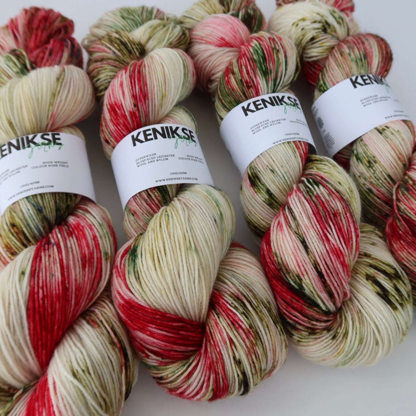 4-ply Superwash Bluefaced Leicester Wool and Nylon Yarn 100g in colour Rose Field