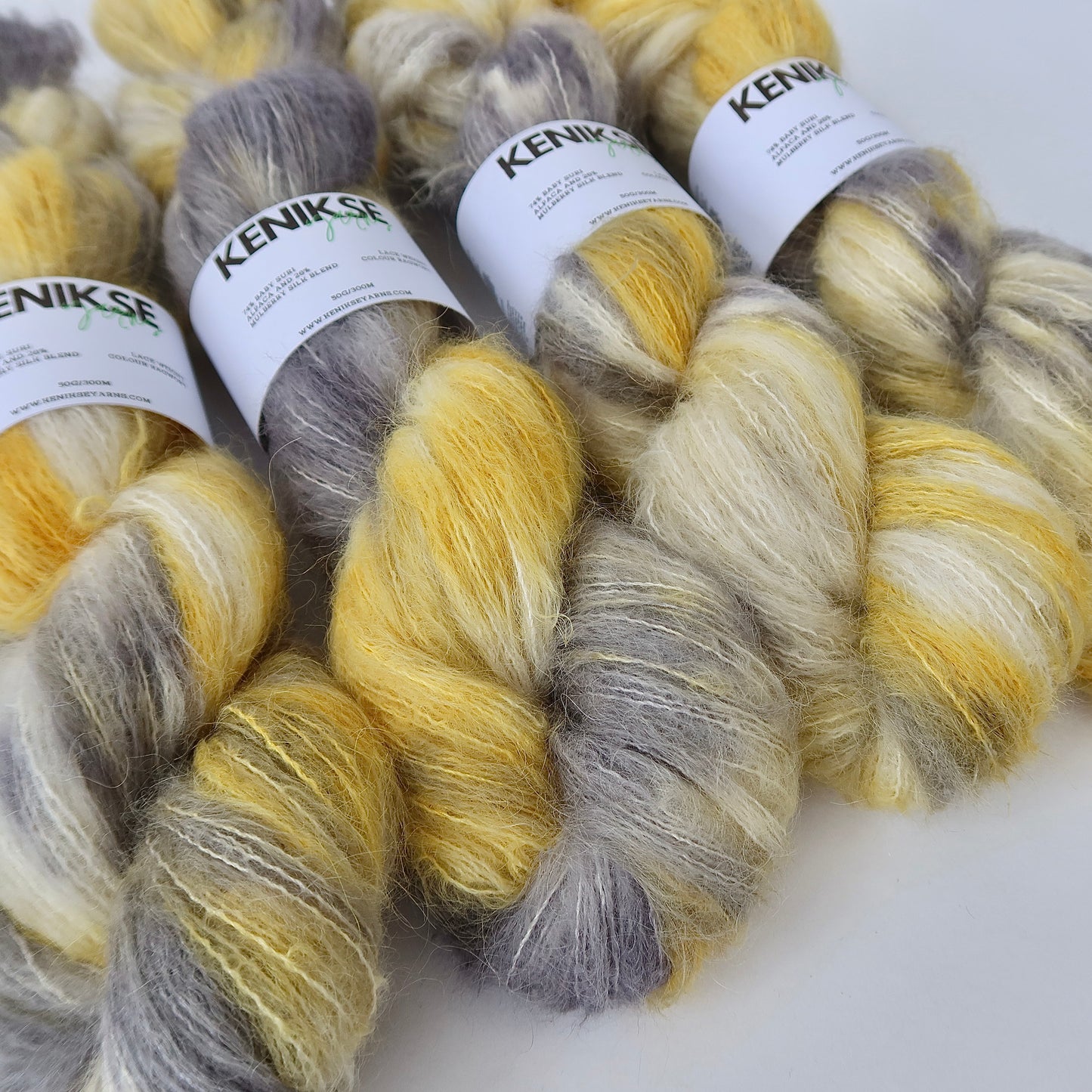 Lace Baby Suri Alpaca and Silk Yarn 50g in colour Ragwort