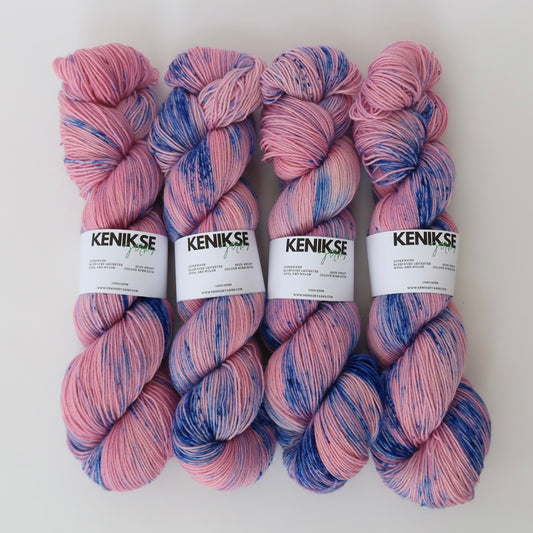 4-ply Superwash Bluefaced Leicester Wool and Nylon Yarn 100g in colour Bubblegum