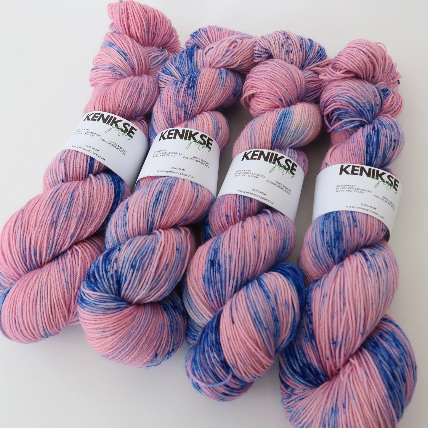 4-ply Superwash Bluefaced Leicester Wool and Nylon Yarn 100g in colour Bubblegum