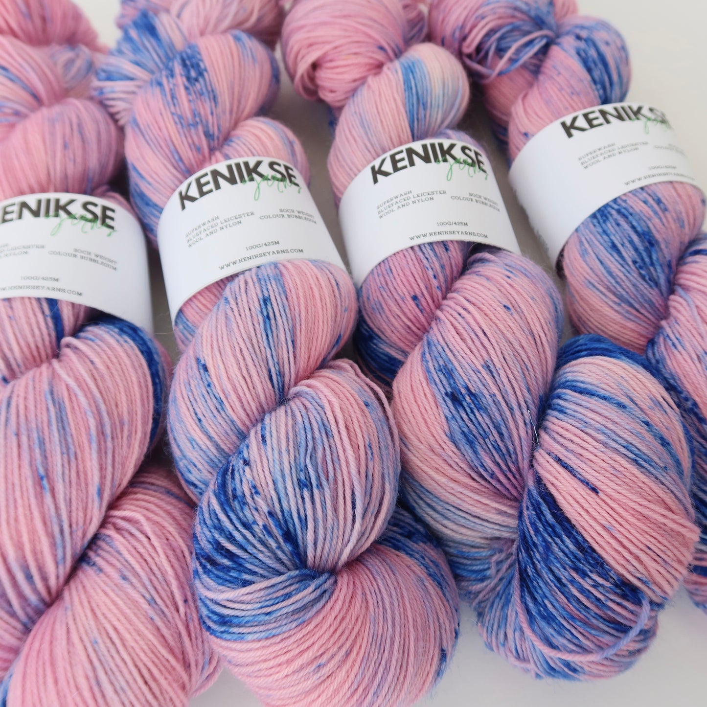 4-ply Superwash Bluefaced Leicester Wool and Nylon Yarn 100g in colour Bubblegum