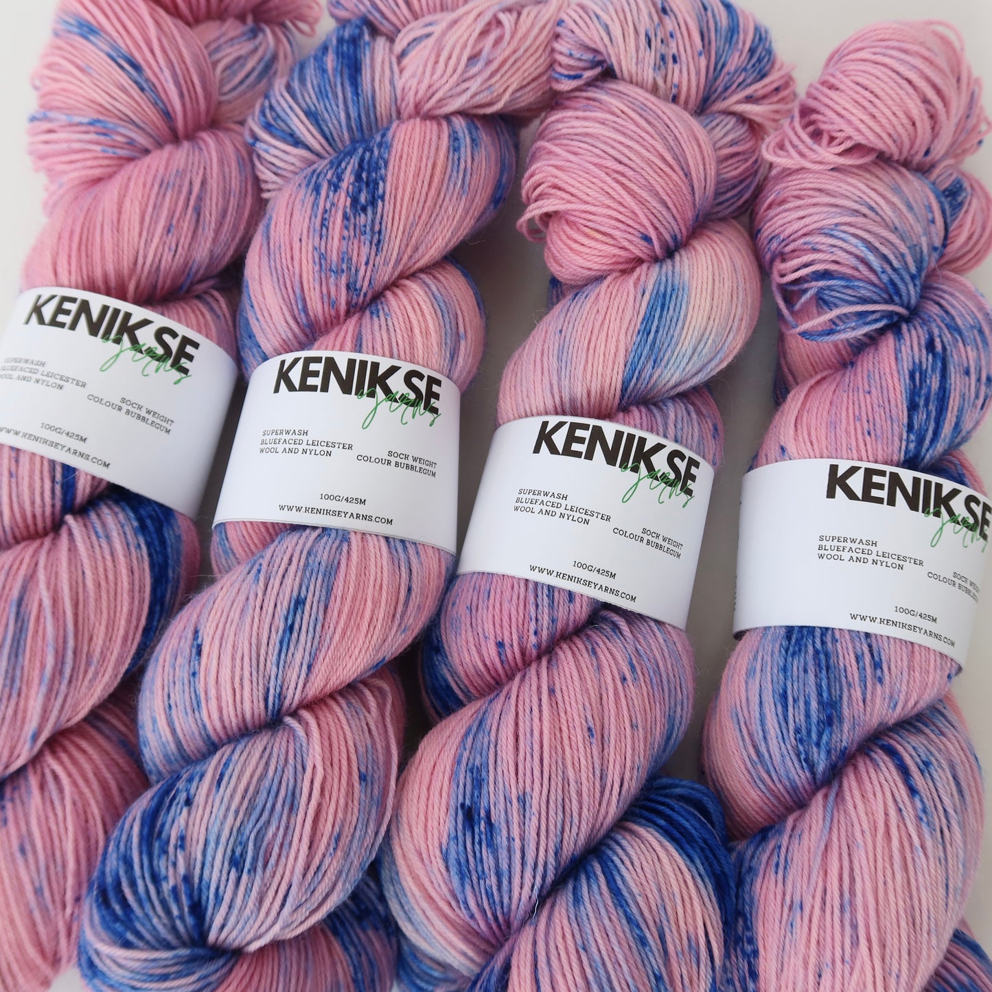 4-ply Superwash Bluefaced Leicester Wool and Nylon Yarn 100g in colour Bubblegum