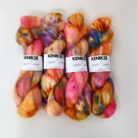 Lace Weight Superkid Mohair and Mulberry Silk Yarn 50g in colour June Berry