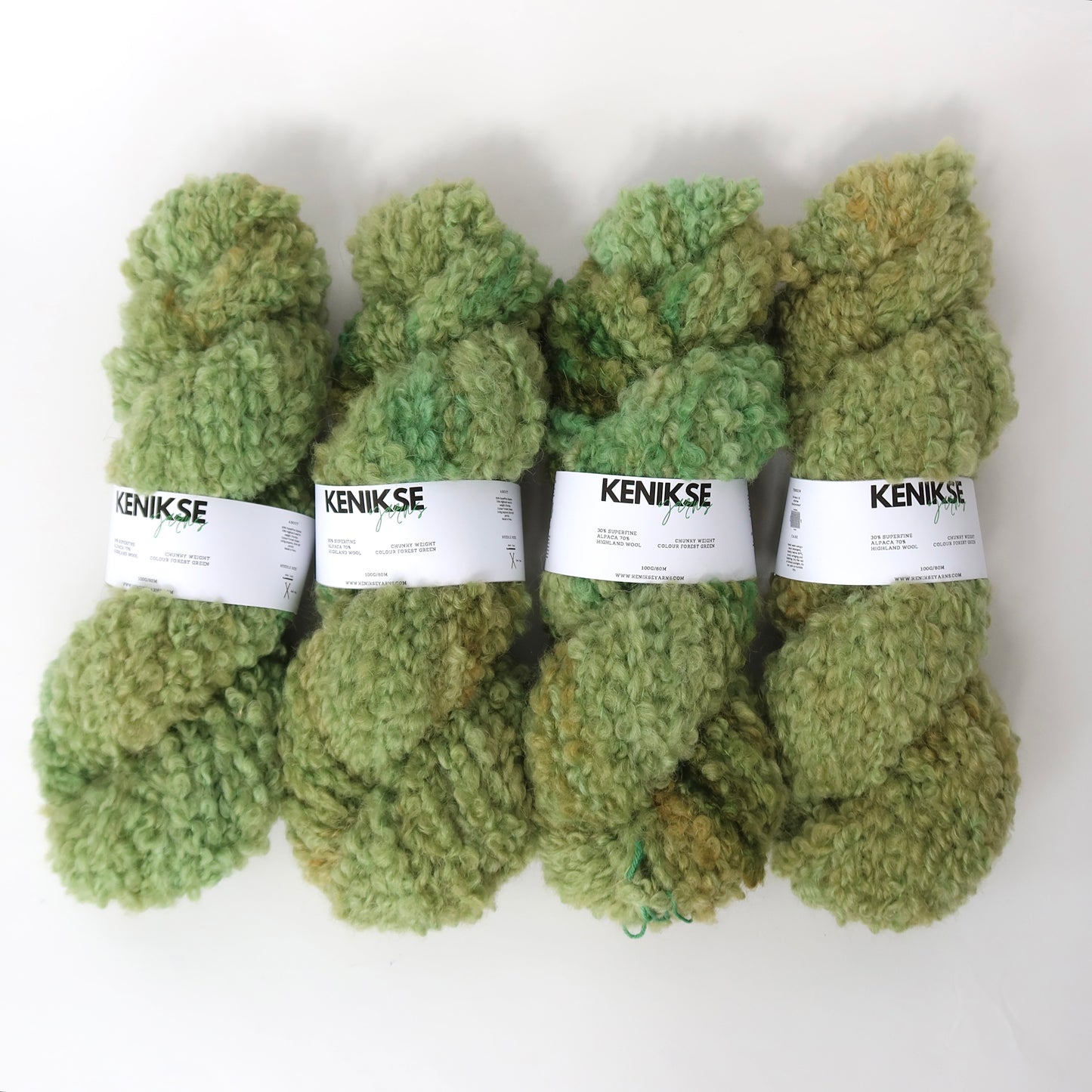 Chunky Alpaca and Highland Wool Yarn 100g in colour Forest Green