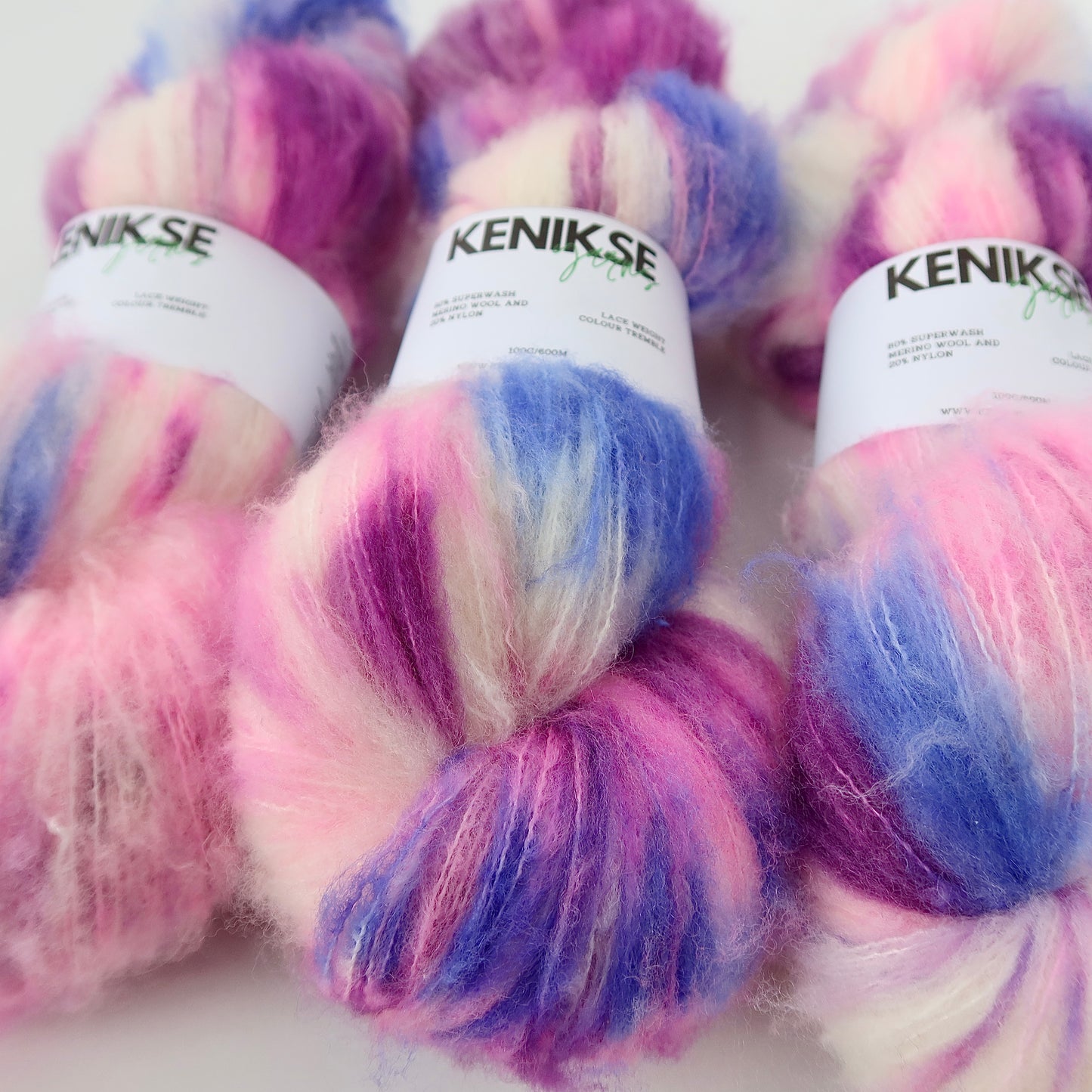 Lace Superwash Merino Wool and Nylon Yarn 100g in colour Tremble