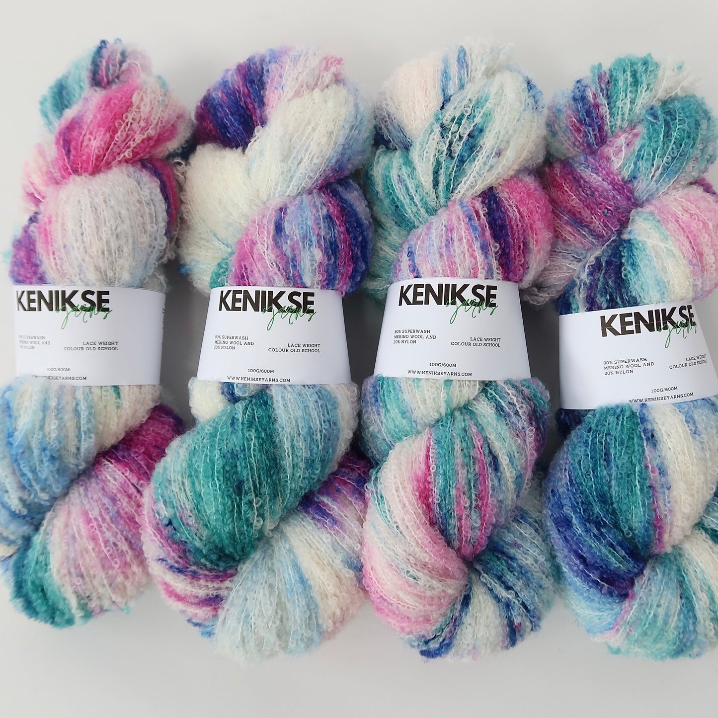 Lace Weight Boucle Superwash and Nylon Yarn 50g in colour Old School