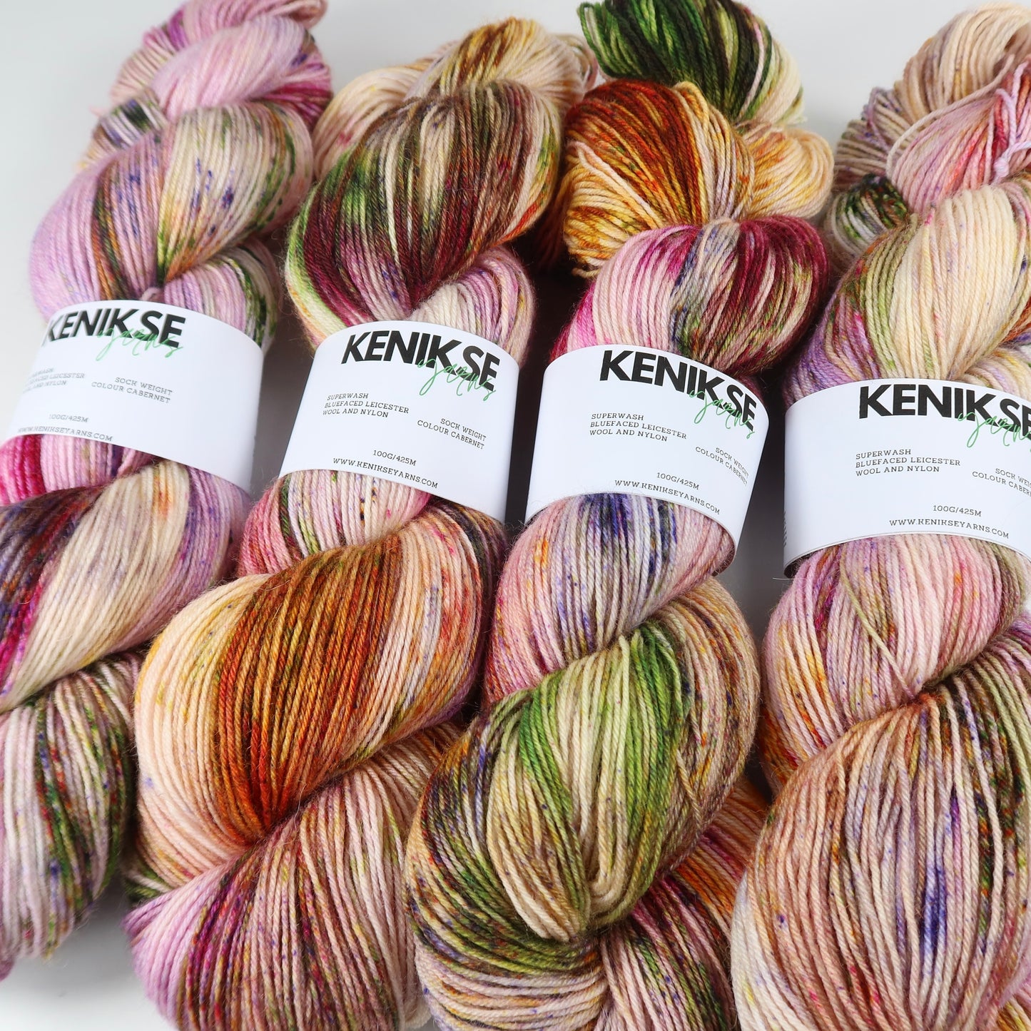 4-ply Superwash Bluefaced Leicester Wool and Nylon Yarn 100g in colour Cabernet