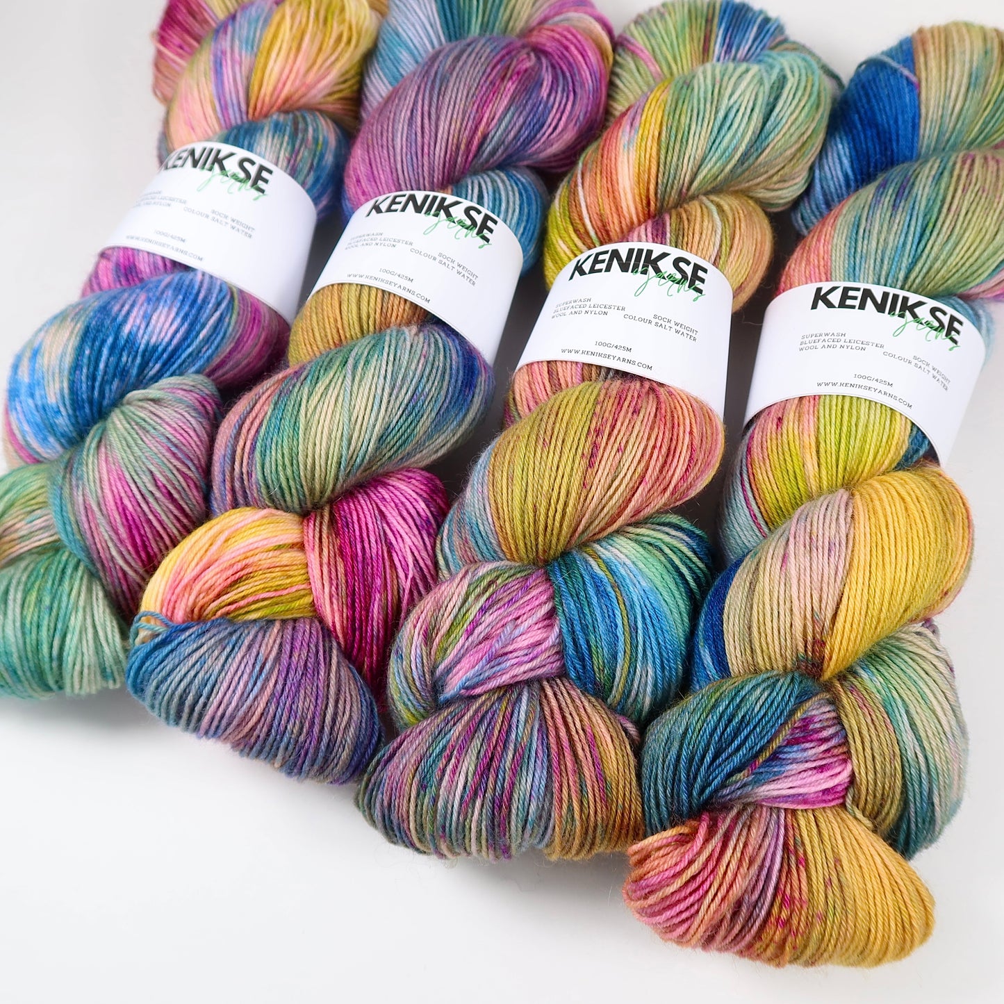 4-ply Superwash Bluefaced Leicester Wool and Nylon Yarn 100g in colour Salt Water