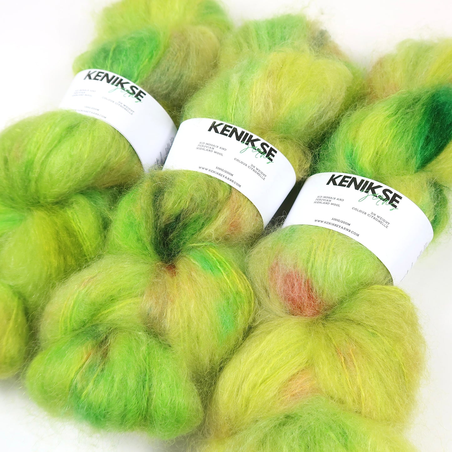 DK Kid Fluff Mohair and Peruvian Highland Wool Yarn 100g in colour Citronelle