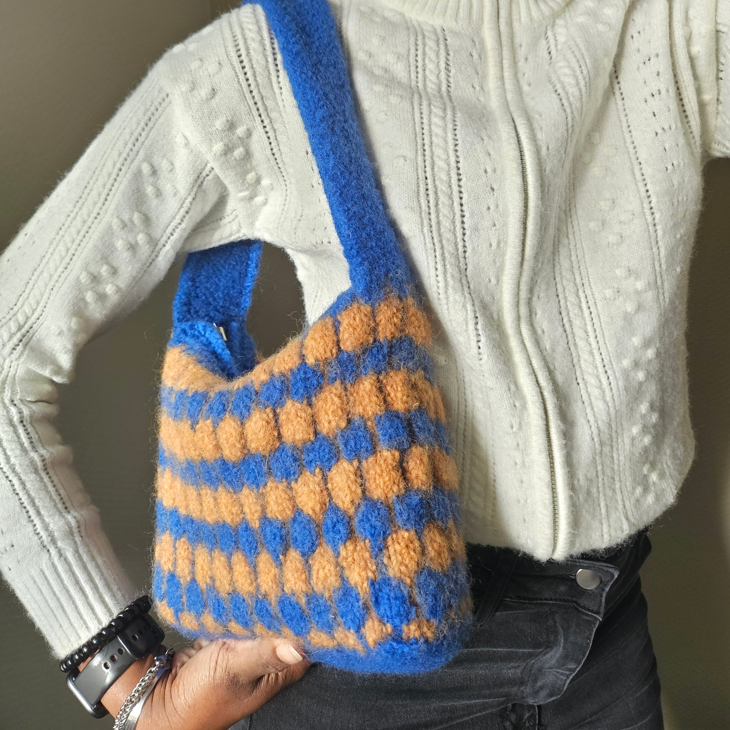 Knit felted fragment bag pattern
