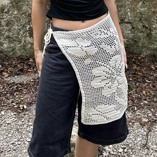Crochet Filet Tie Skirt Pattern