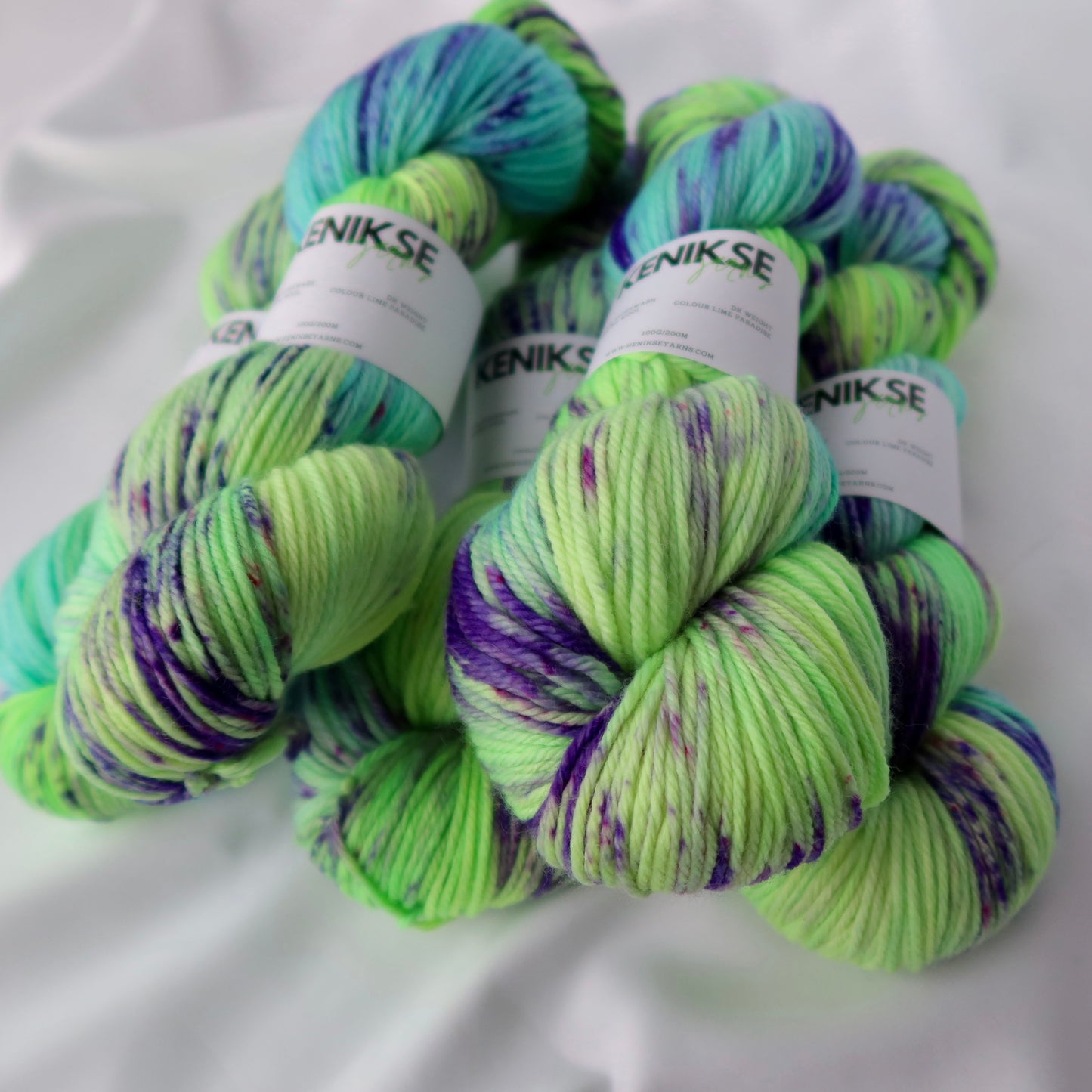 DK Superwash Merino Wool Yarn 100g in colour Lime Paradise