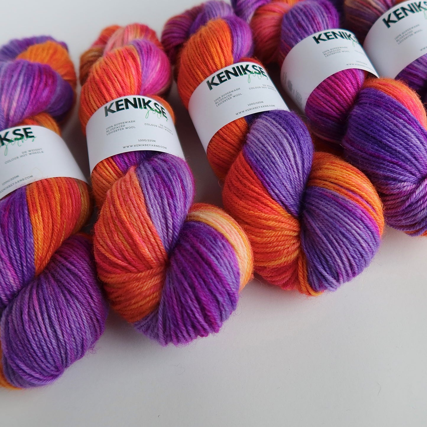 DK Superwash Bluefaced Leicester Wool Yarn 100g in colour Hot Wheels