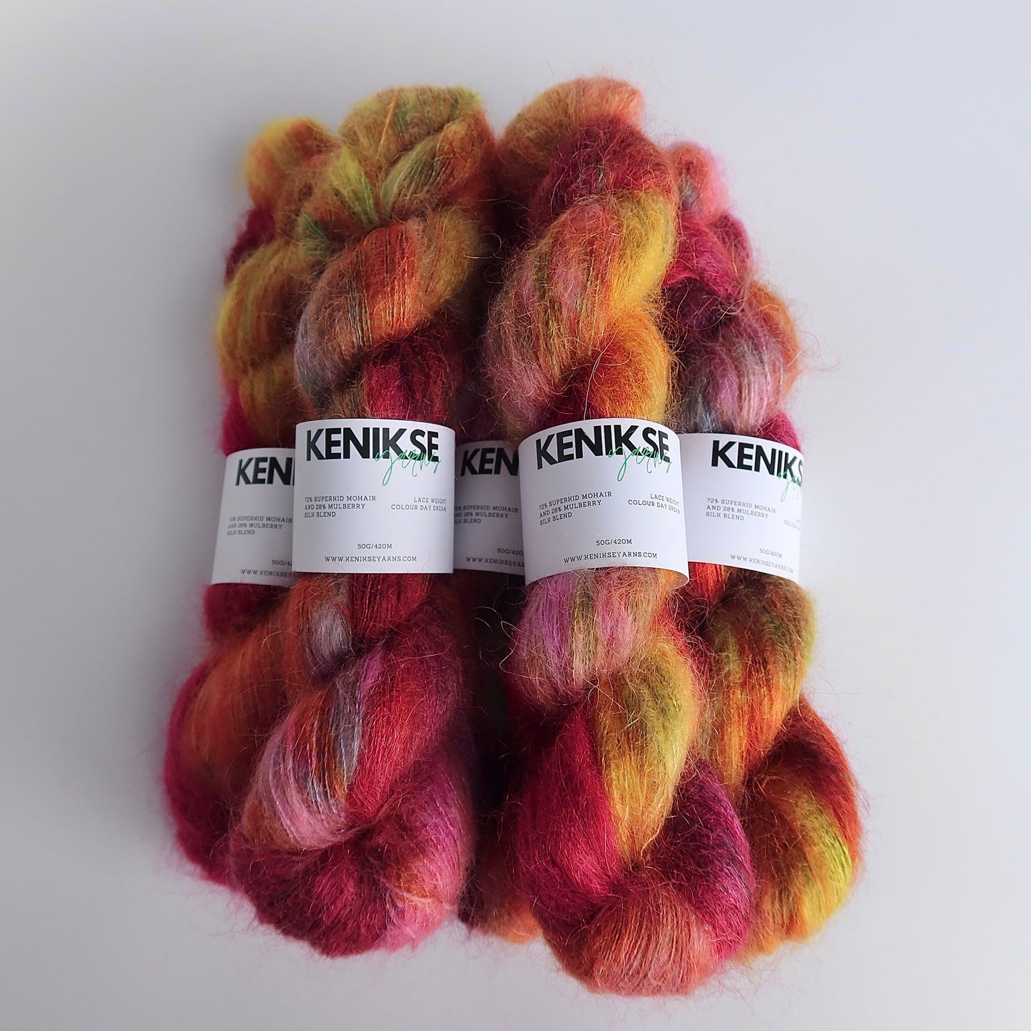 Lace Weight Superkid Mohair and Mulberry Silk Yarn 50g in colour Day Dream