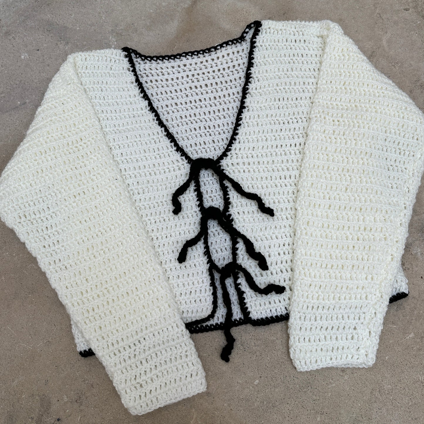 Crochet Front Tie Cardigan Pattern