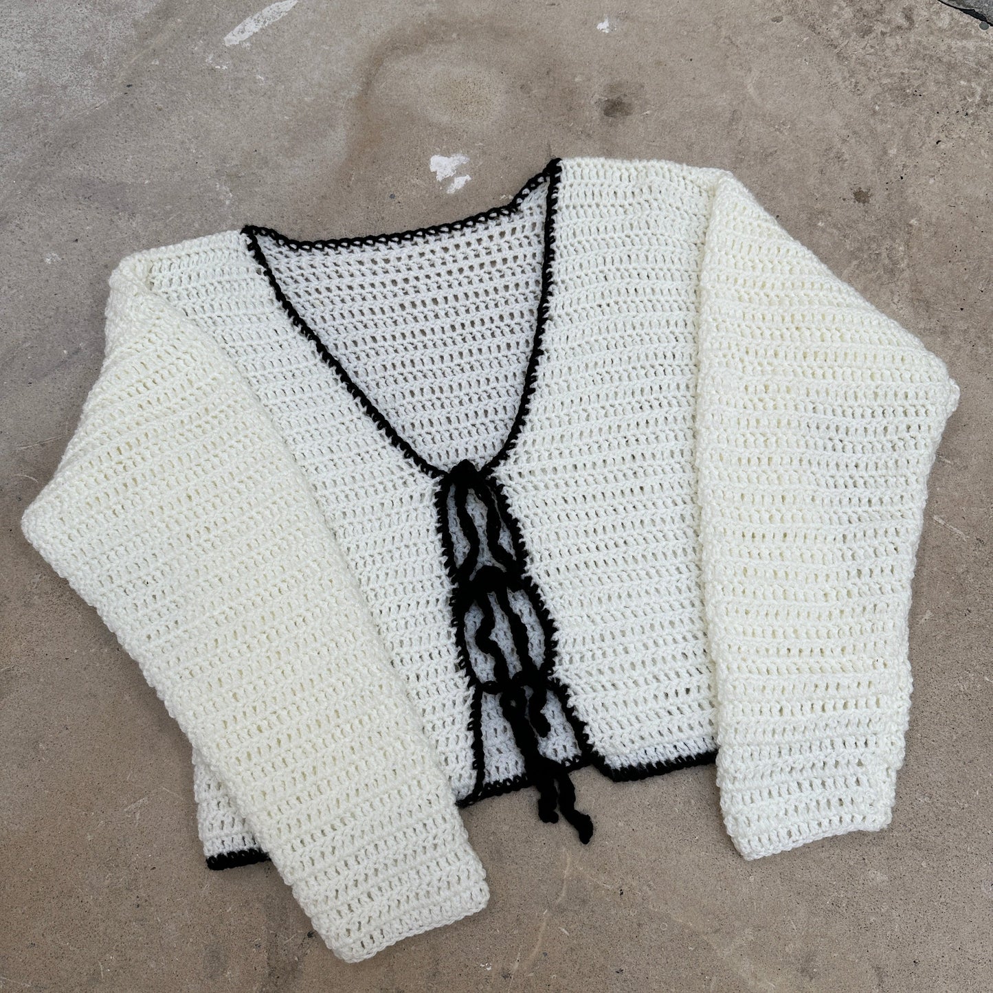 Crochet Front Tie Cardigan Pattern