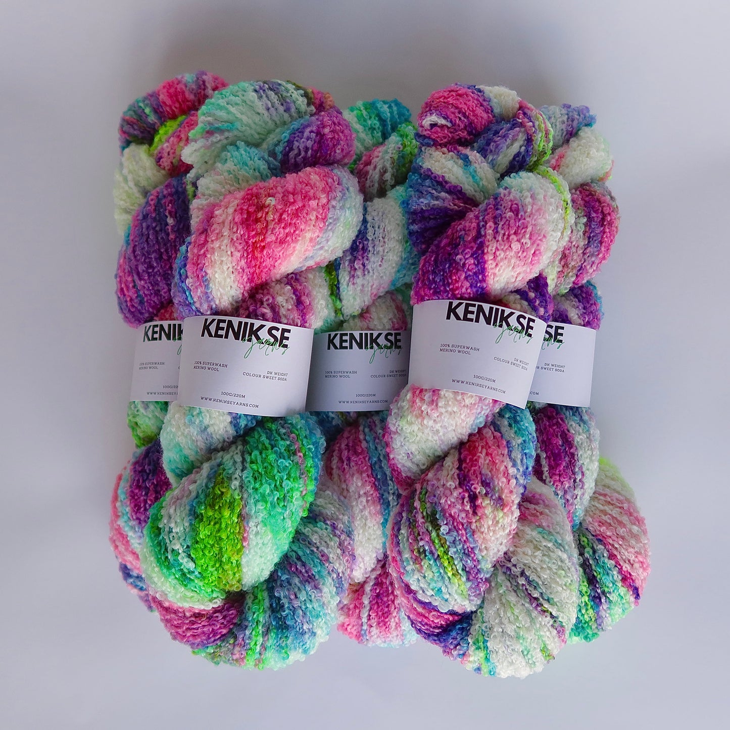 DK Superwash Merino Boucle Wool 100g in colour Sweet Soda