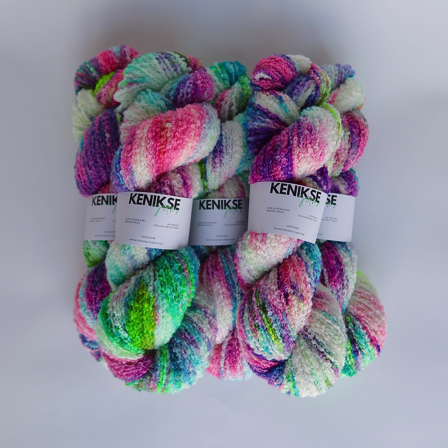 DK Superwash Merino Boucle Wool 100g in colour Sweet Soda