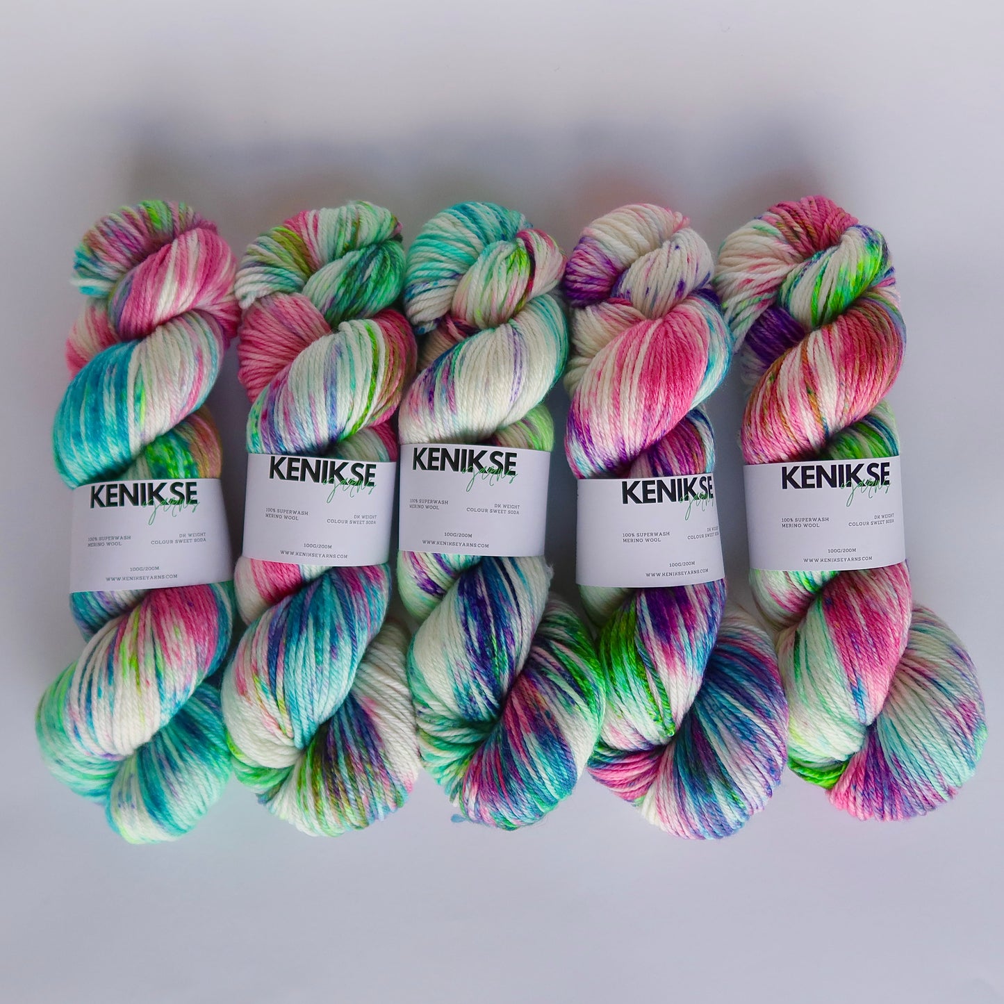 DK Superwash Merino Wool Yarn 100g in colour Sweet Soda