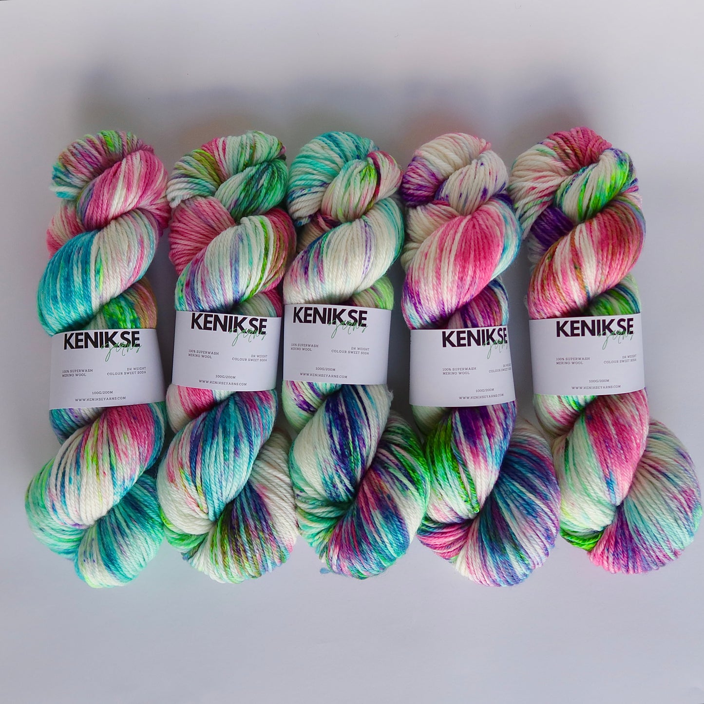 DK Superwash Merino Wool Yarn 100g in colour Sweet Soda