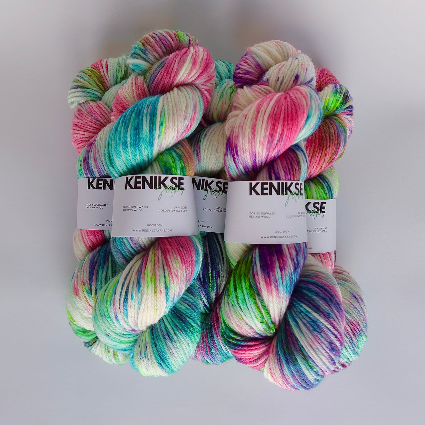 DK Superwash Merino Wool Yarn 100g in colour Sweet Soda