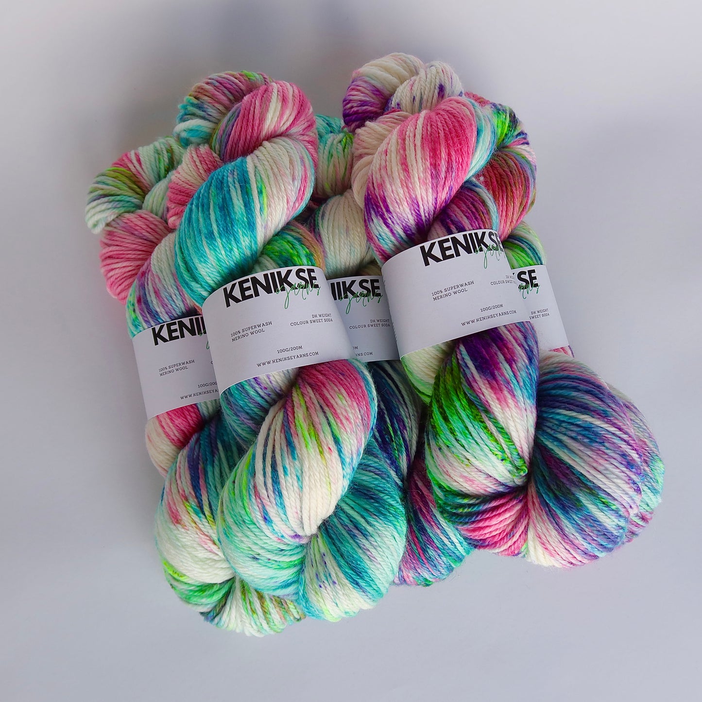 DK Superwash Merino Wool Yarn 100g in colour Sweet Soda