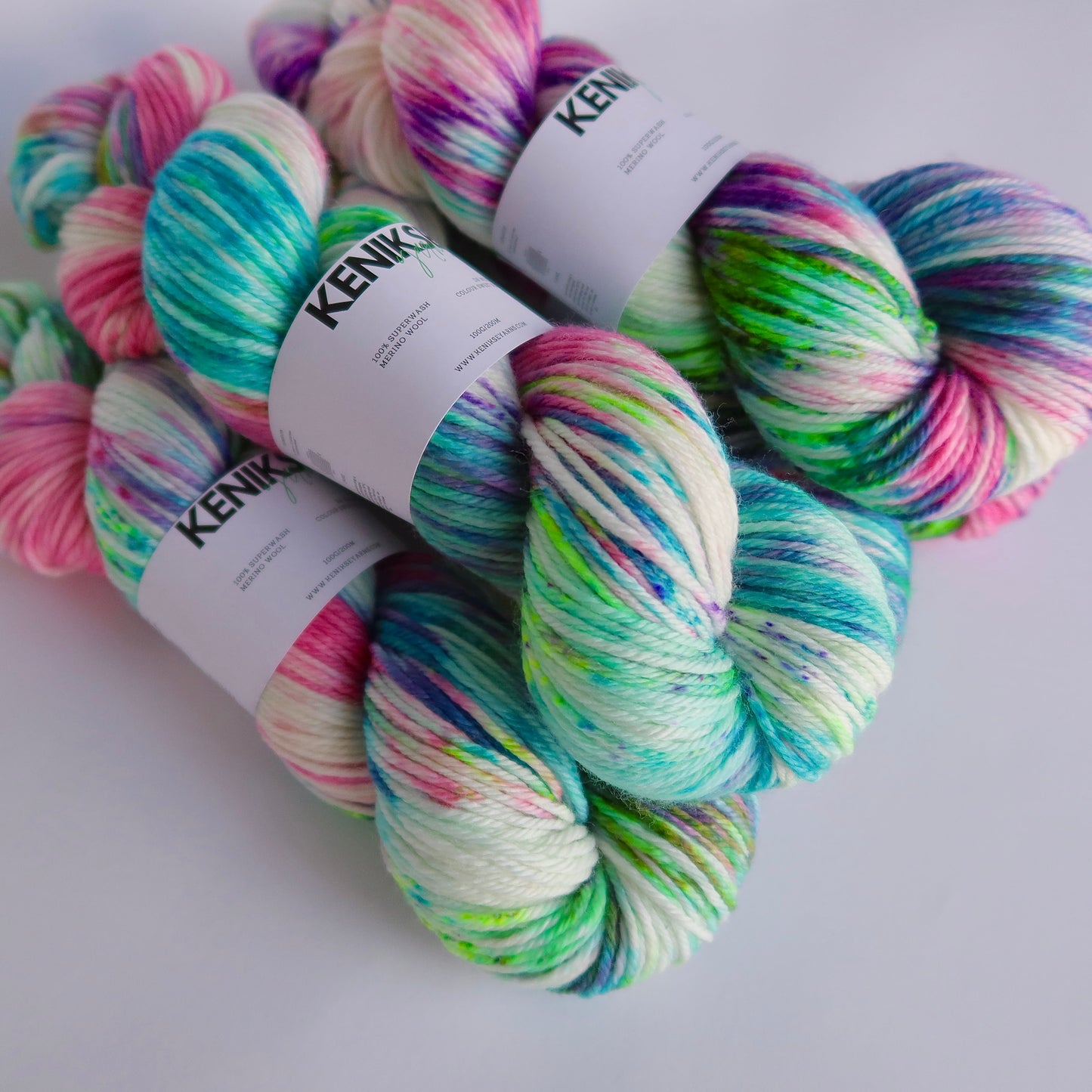 DK Superwash Merino Wool Yarn 100g in colour Sweet Soda