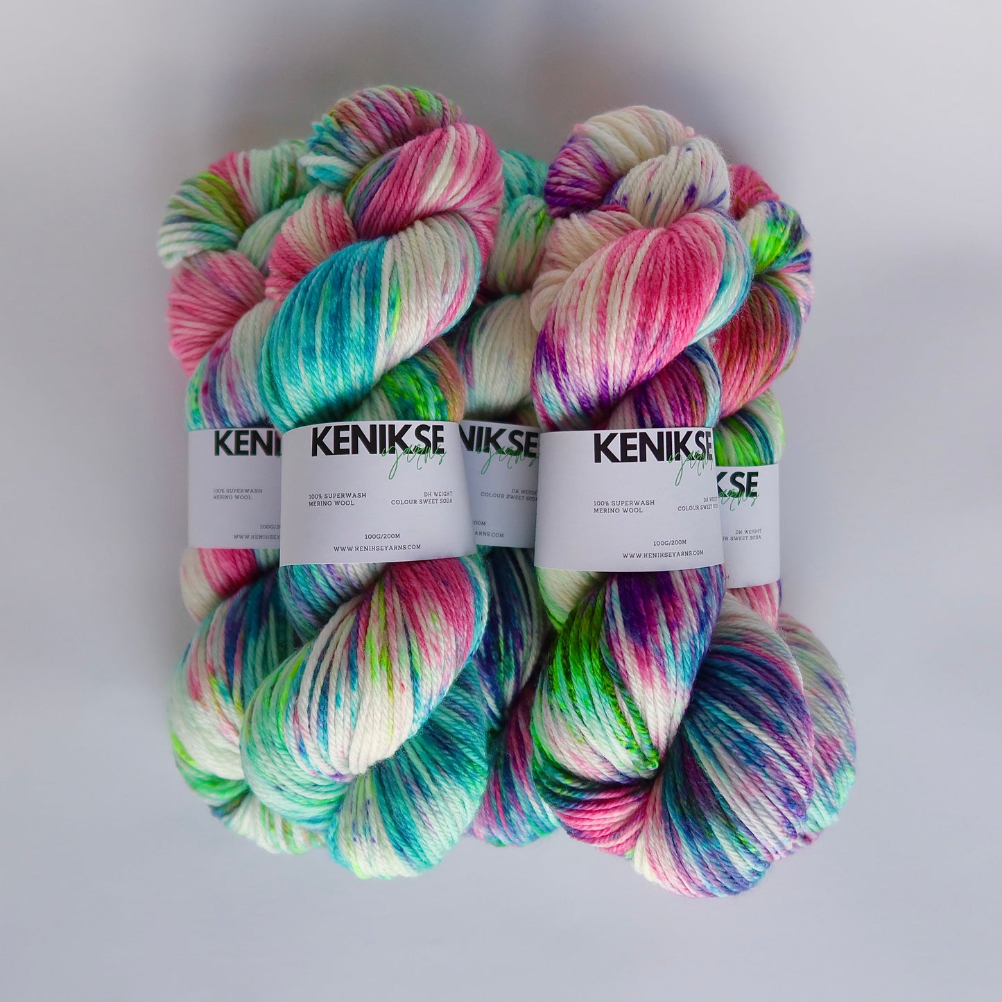 DK Superwash Merino Wool Yarn 100g in colour Sweet Soda