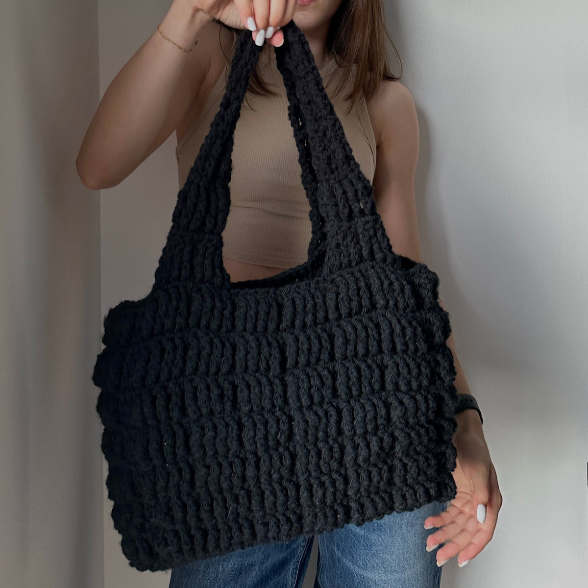 Crochet Textured Shoulder Bag Pattern – Kenikse Yarns