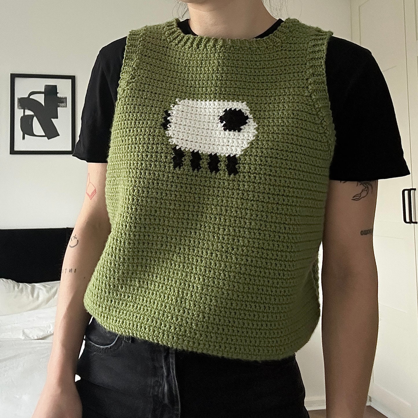 Crochet Sheep Vest Tapestry Pattern