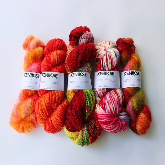 Scarlet Yarn Bundle 3 x 100g skeins and 2 x 50g skeins