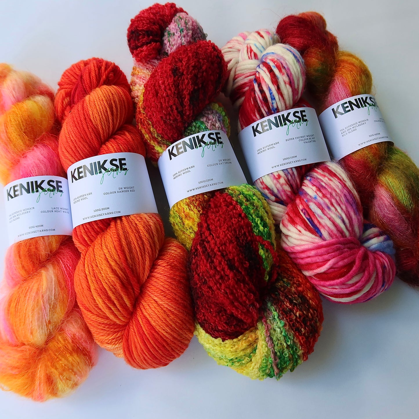 Scarlet Yarn Bundle 3 x 100g skeins and 2 x 50g skeins