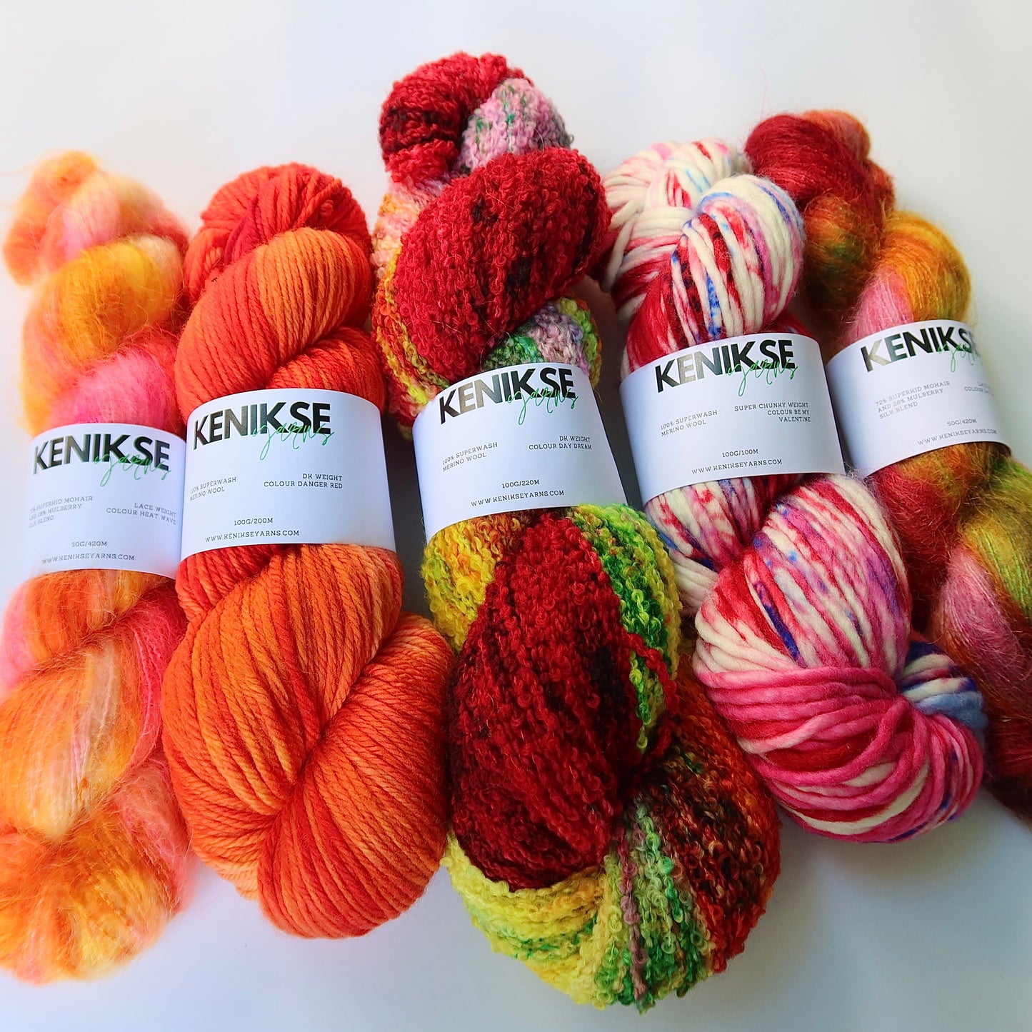 Scarlet Yarn Bundle 3 x 100g skeins and 2 x 50g skeins