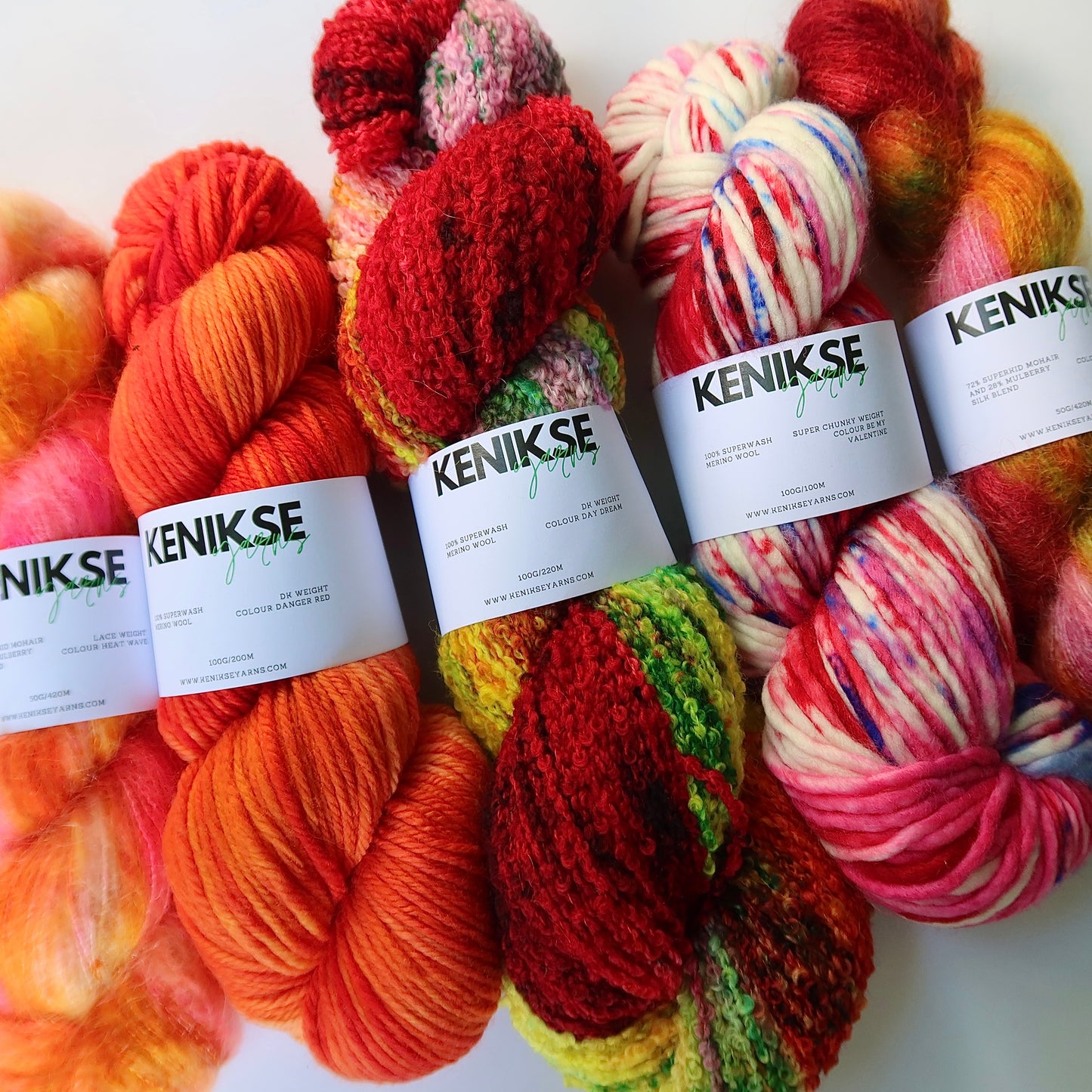 Scarlet Yarn Bundle 3 x 100g skeins and 2 x 50g skeins