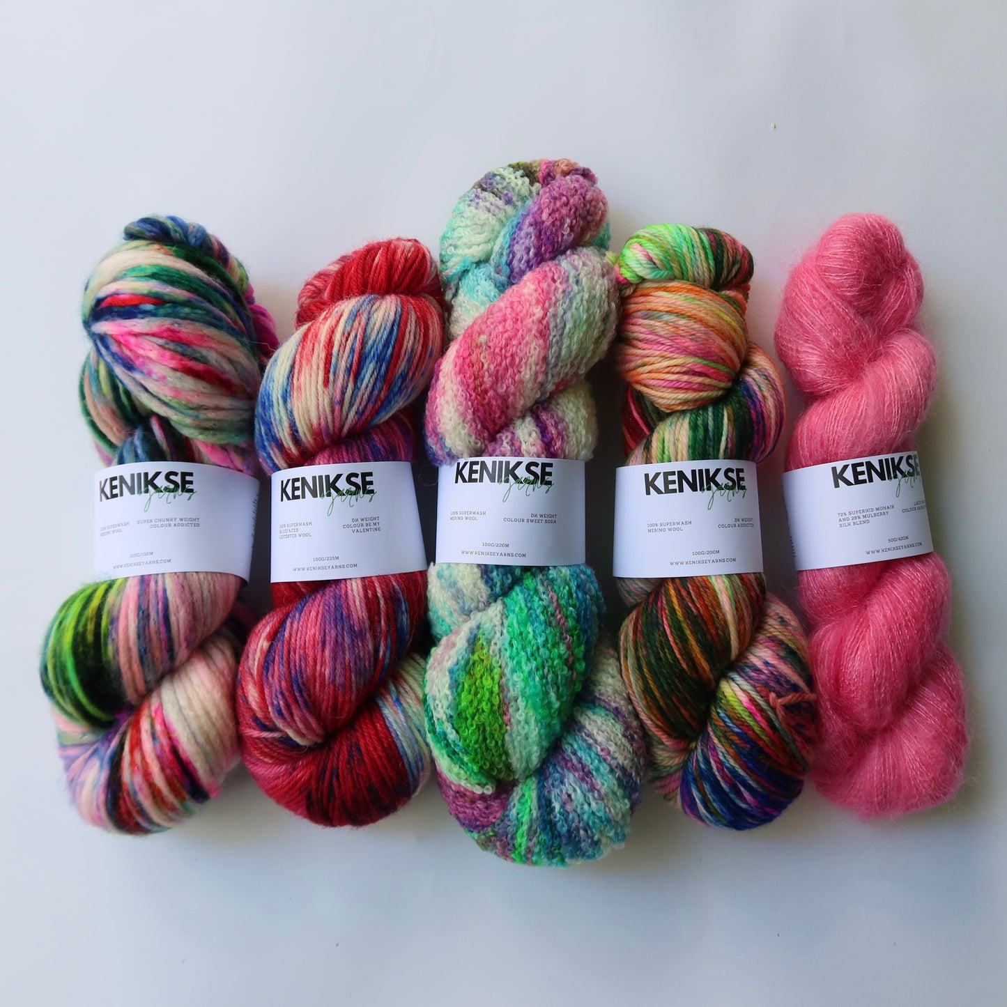 Azure Yarn Bundle 4 x 100g and 1 x 50g skeins